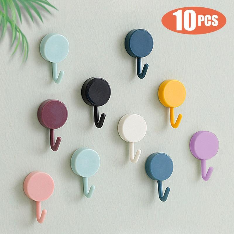 Self-Adhesive Wall Hooks — 10 Pack