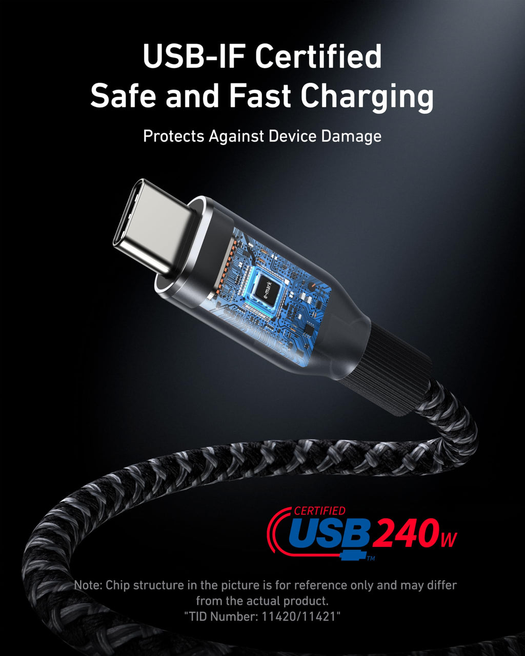 Anker Prime USB-C to USB-C Cable (240W, Upcycled-Braided) — supplier image 6