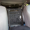 Universal seat divider storage net installed between front seats