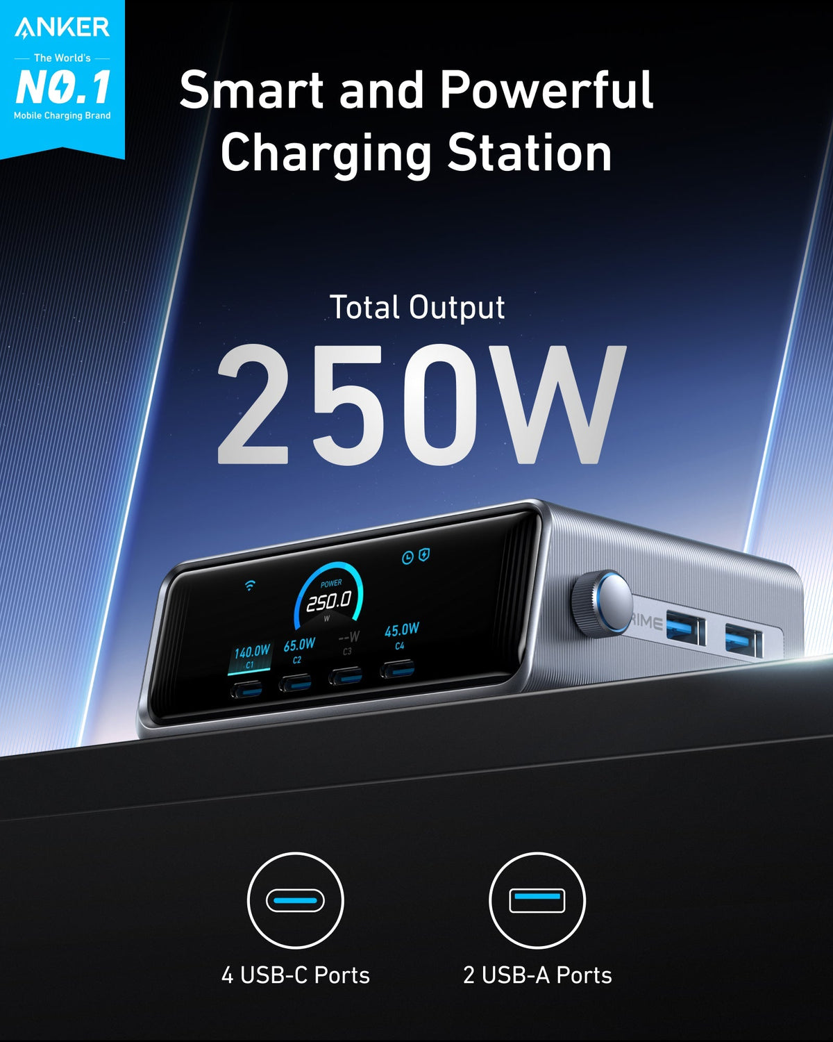 Anker Prime Charger (250W, 6 Ports, GaNPrime) — supplier image 2