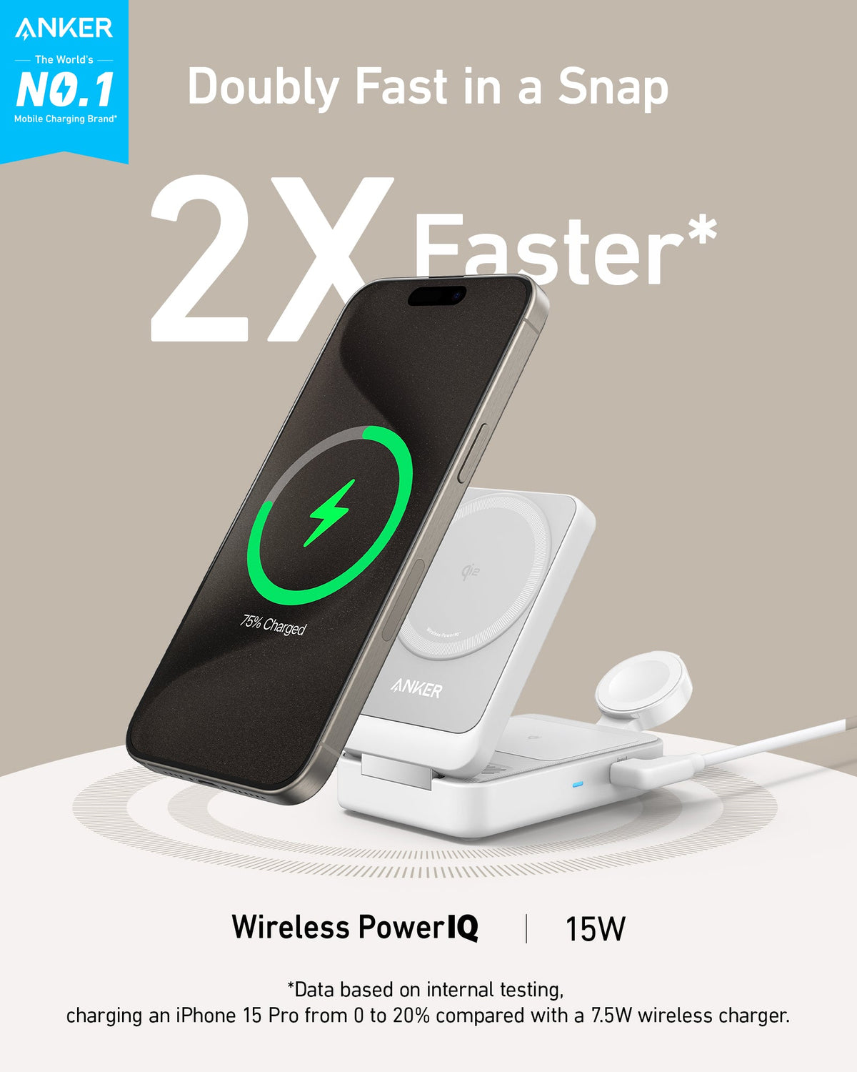 Anker MagGo Foldable 3-in-1 Wireless Charging Station — additional product view 1