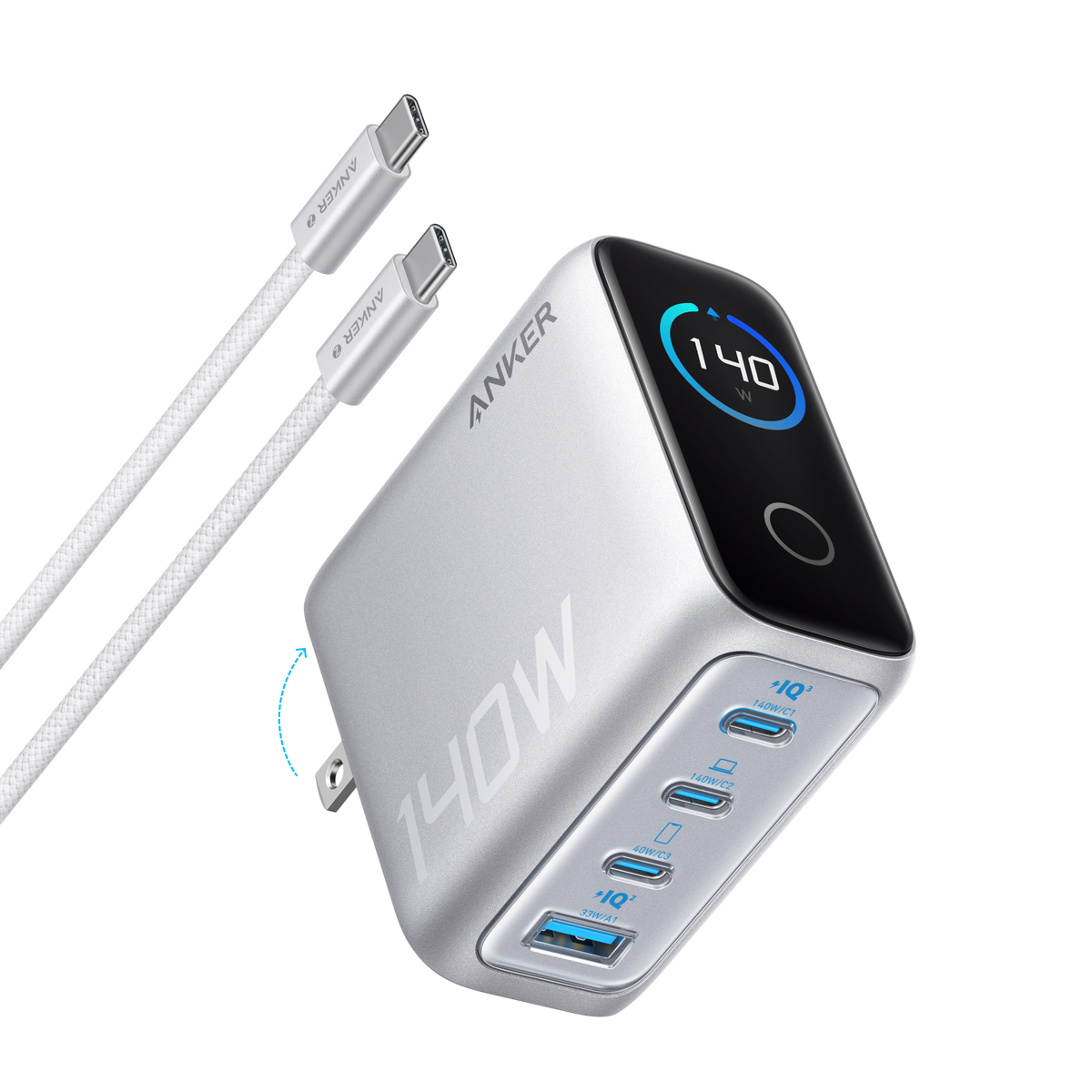 Anker Charger (140W, 4-Port, PD 3.1) with USB-C Cable — supplier image 7