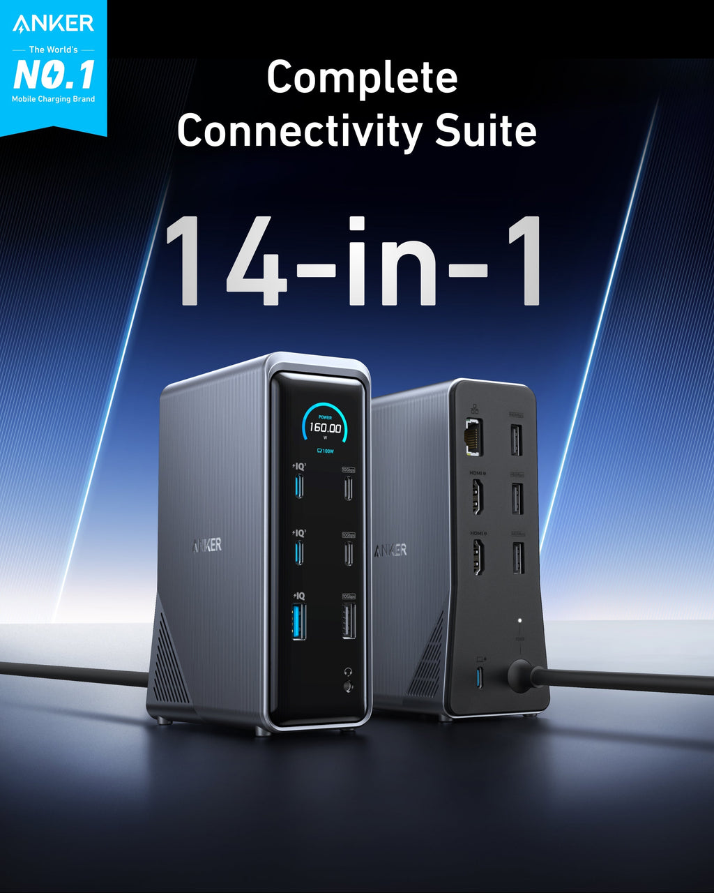 Anker Prime Charging Docking Station (14-in-1, Dual Display, 160W) — supplier image 2