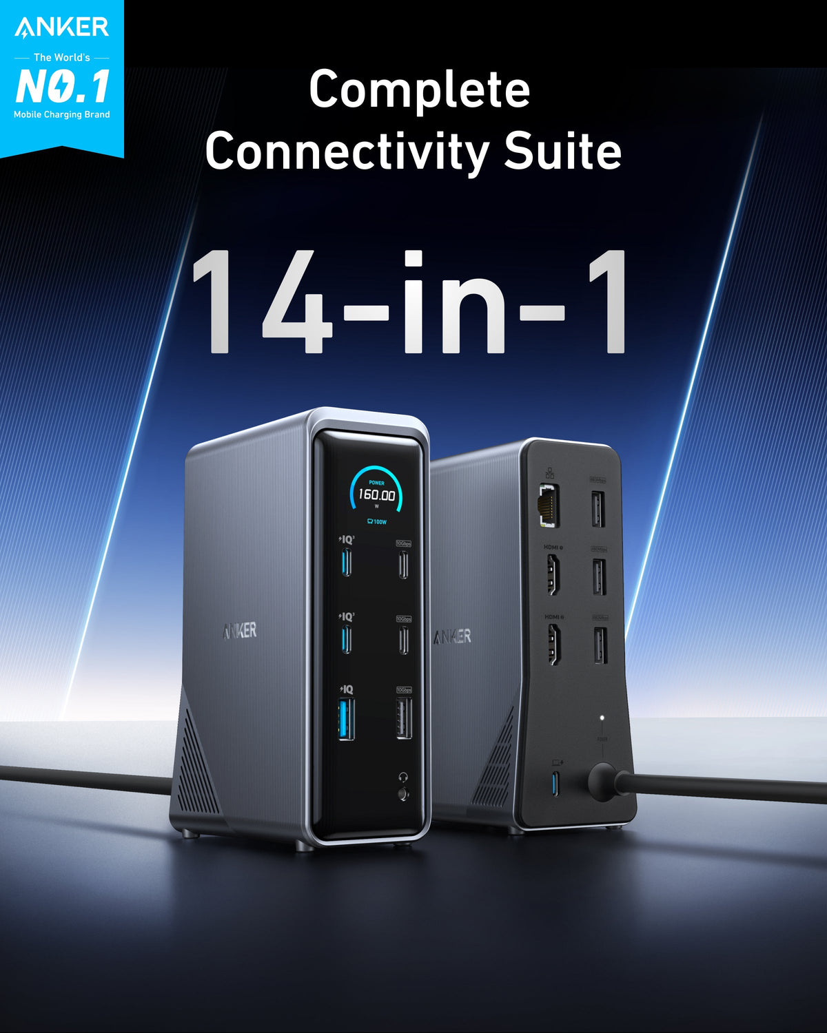 Anker Prime Charging Docking Station (14-in-1, Dual Display, 160W) — supplier image 2
