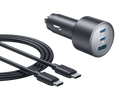 Anker Nano 167.5W three-port car charger in black