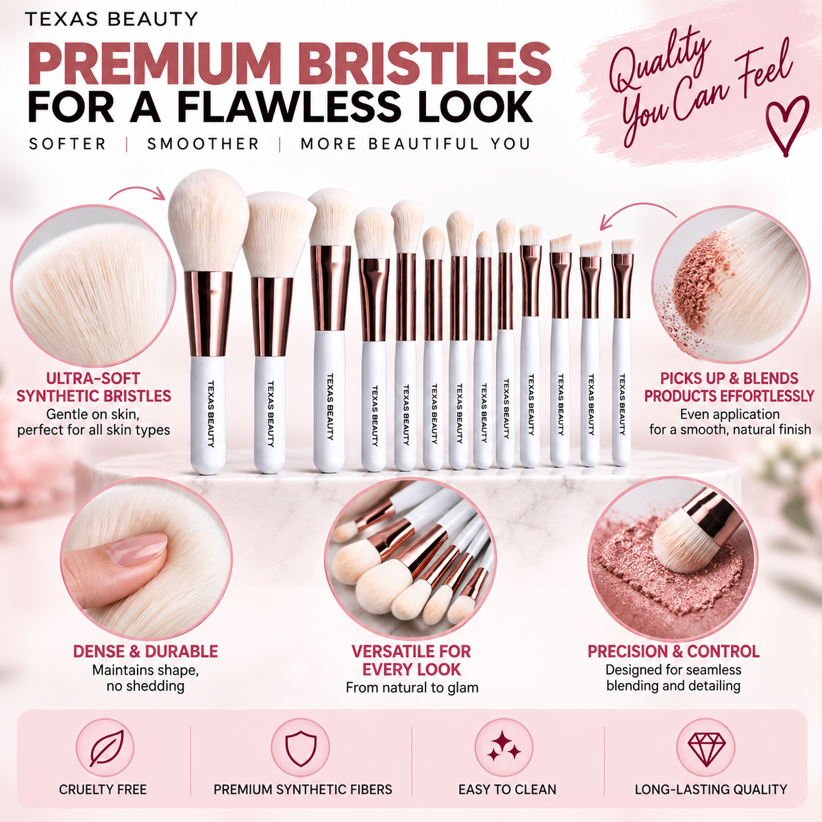 14-Piece Makeup Brush Set with LED Mirror & Travel Case — additional product view 5
