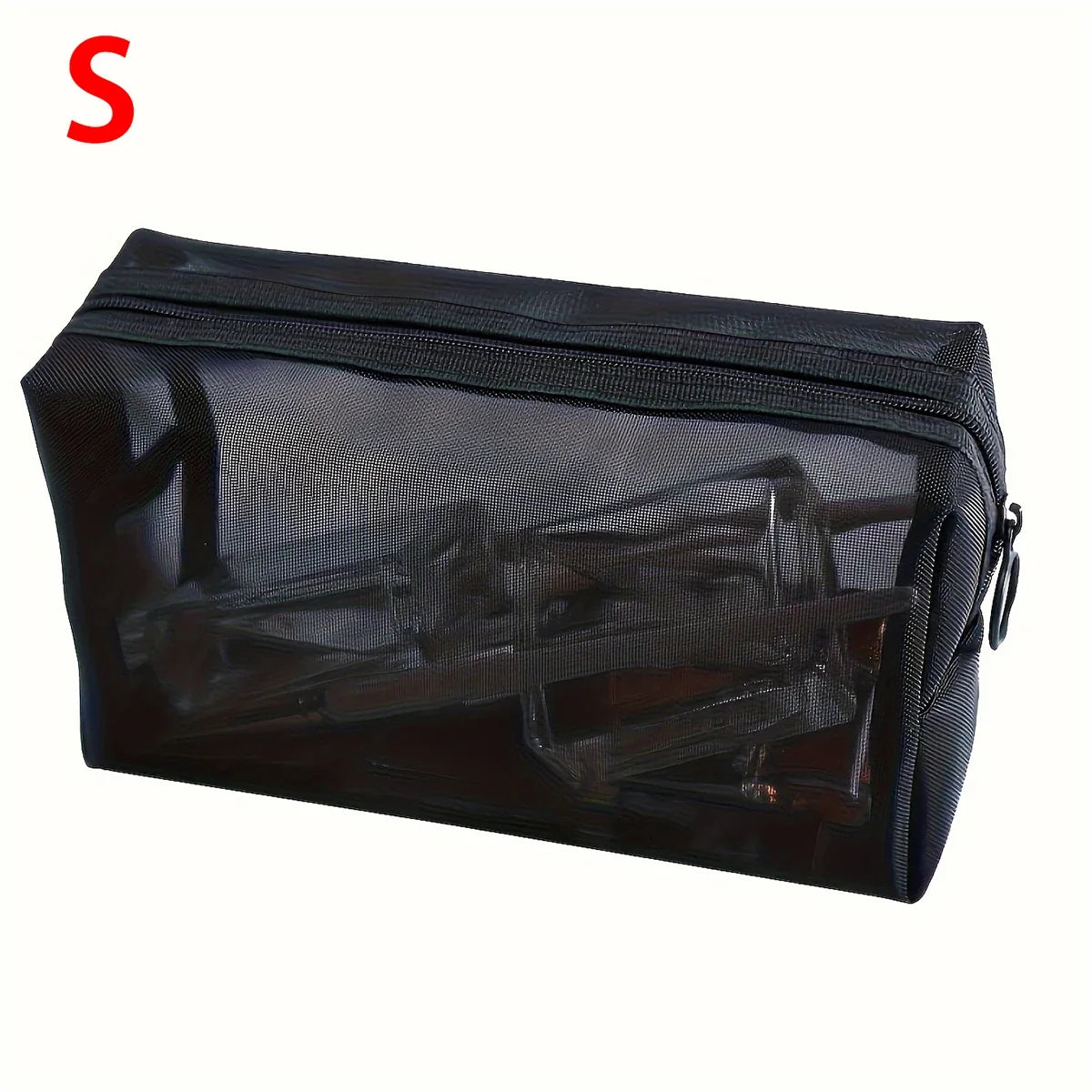 Black Mesh Travel Cosmetic Bag — additional product view 6