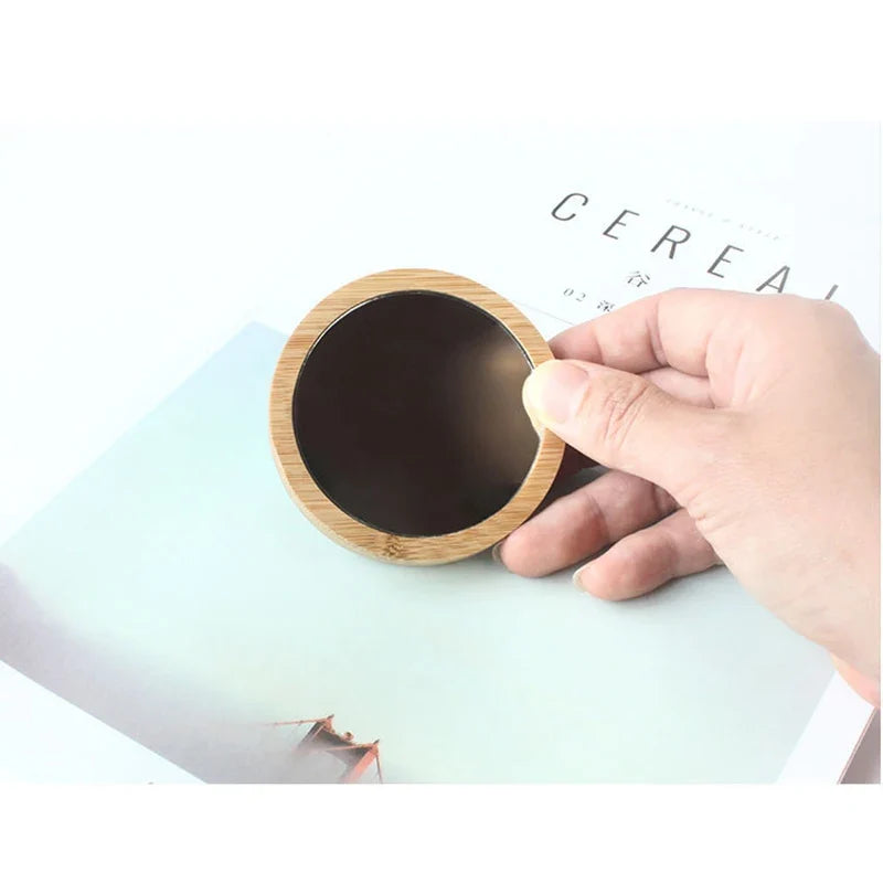 Round Wood Compact Mirror — additional product view 4