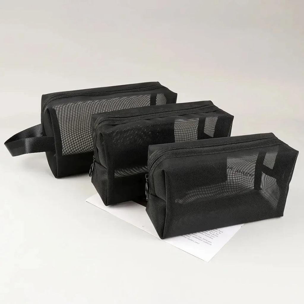 Black Mesh Travel Cosmetic Bag — additional product view 5