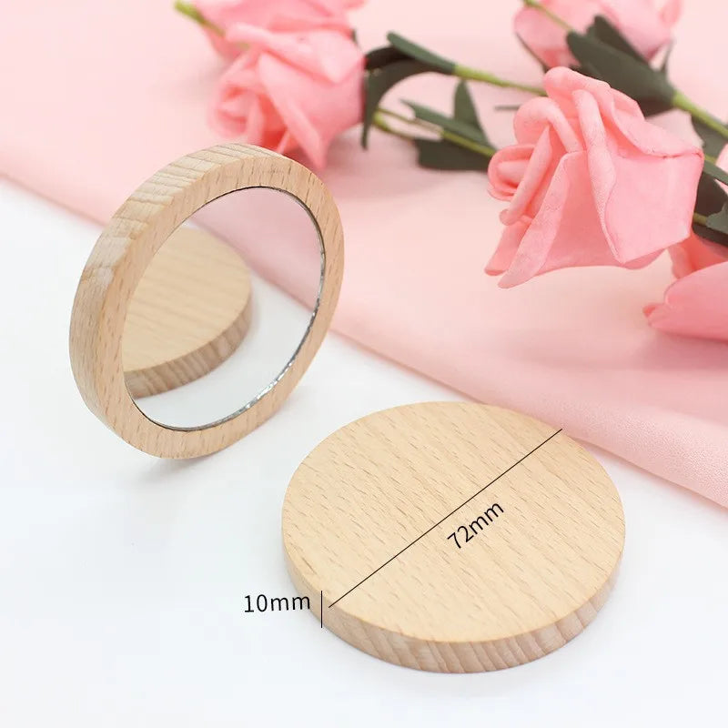 Round Wood Compact Mirror — additional product view 6