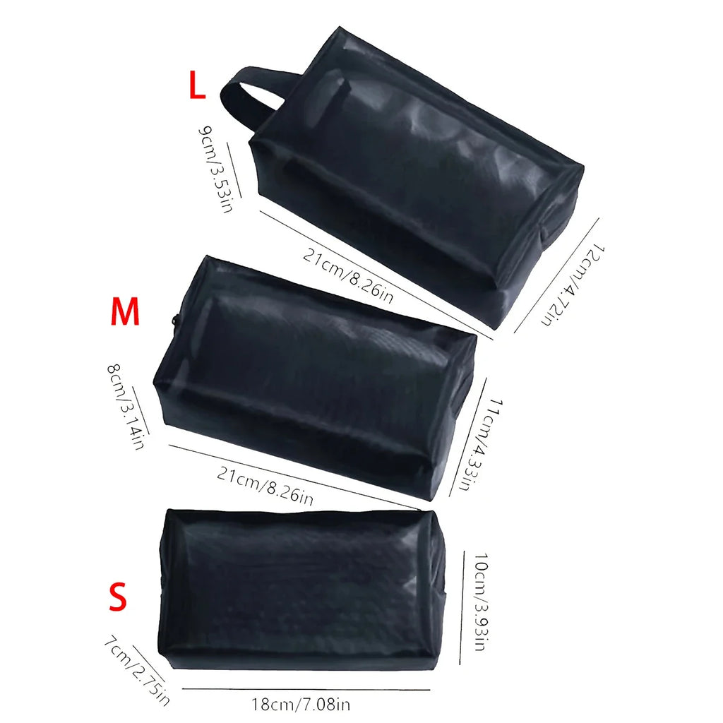 Black Mesh Travel Cosmetic Bag — additional product view 4