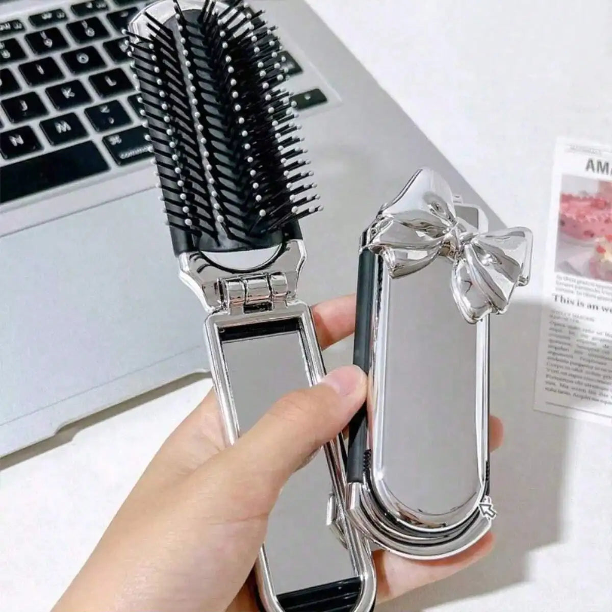 Portable Comb & Makeup Mirror