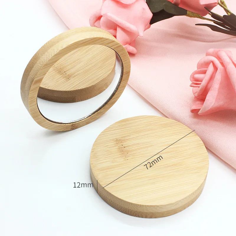 Round Wood Compact Mirror — additional product view 5