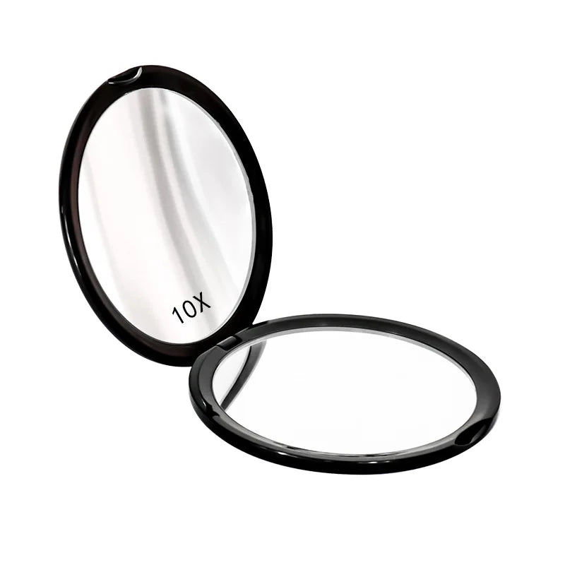 Compact travel makeup mirror open view