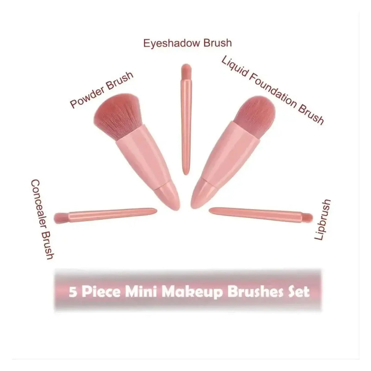 Mini Makeup Brush Set with Case & Mirror — 5 Piece — additional product view 5