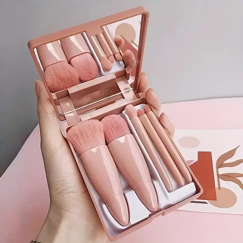 Mini Makeup Brush Set with Case & Mirror — 5 Piece — additional product view 1