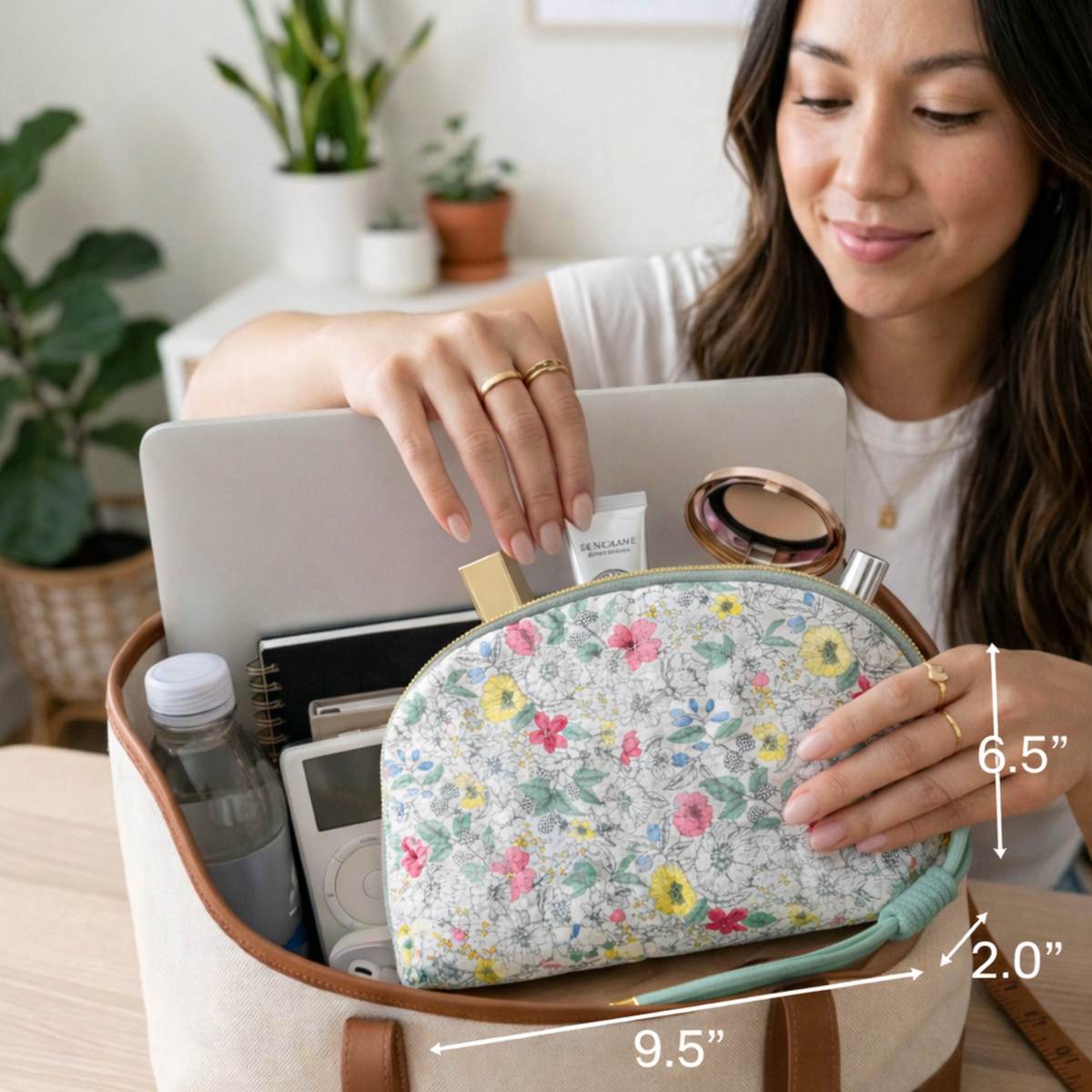 Quilted Floral Cosmetic Case — additional product view 11
