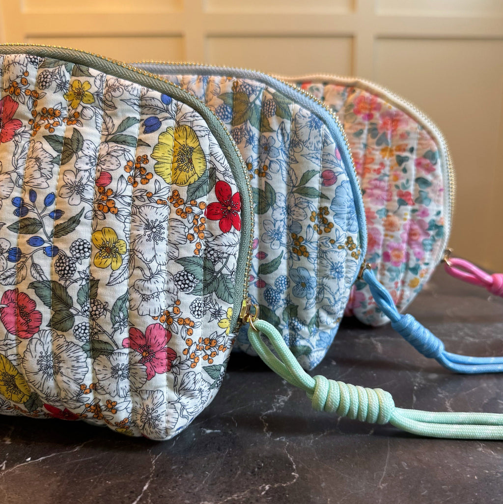 Quilted Floral Cosmetic Case