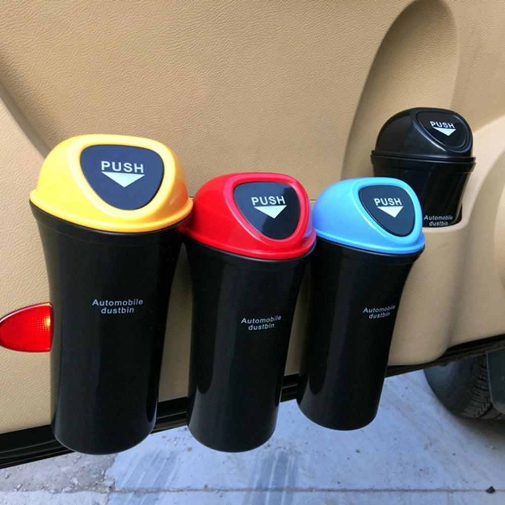 Compact car trash can and storage organizer in multiple colors