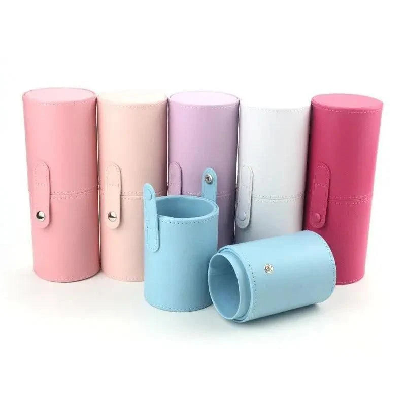 PU Makeup Brush Holder with Lid — supplier image 1