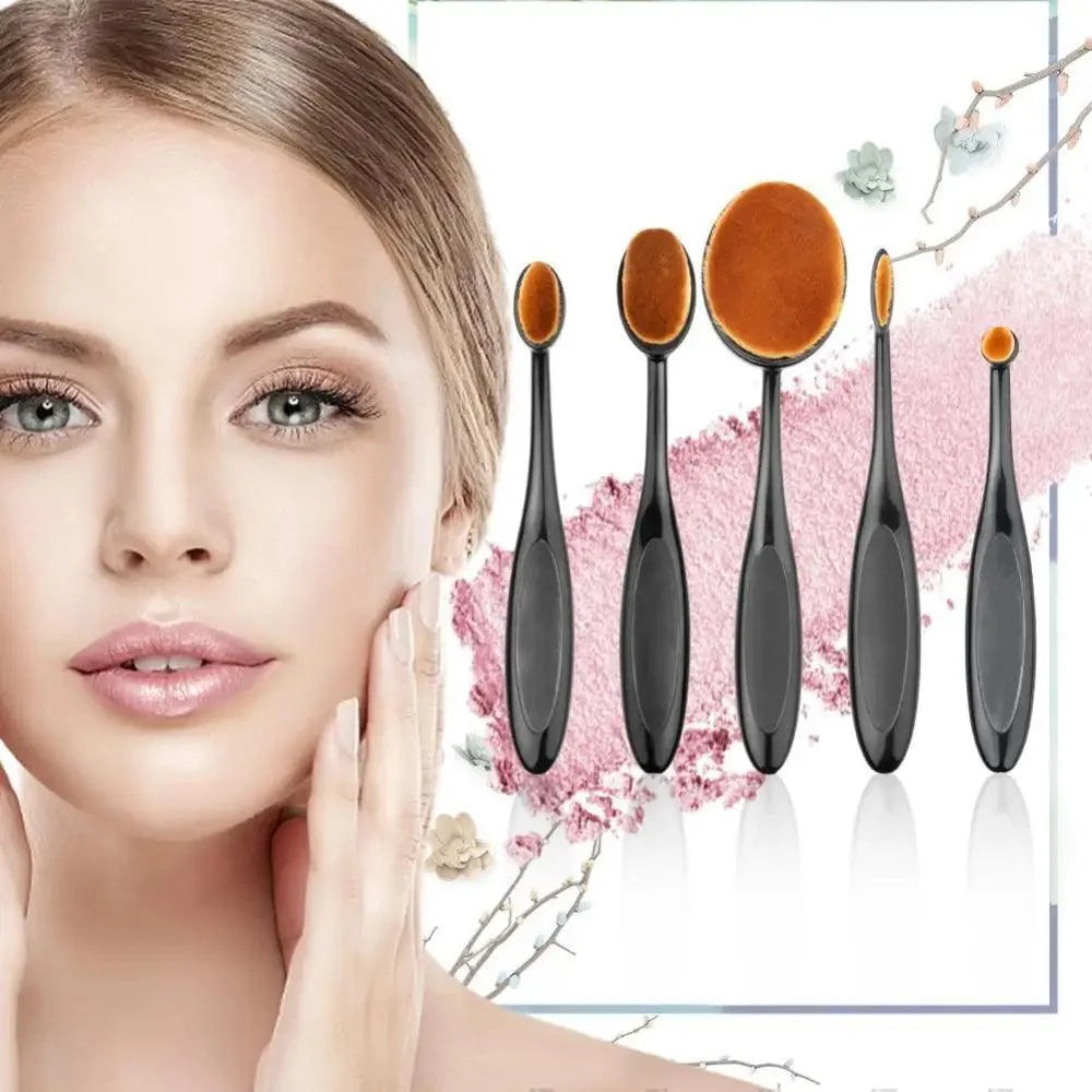 5-Piece Oval Makeup Brush Set — supplier image 4